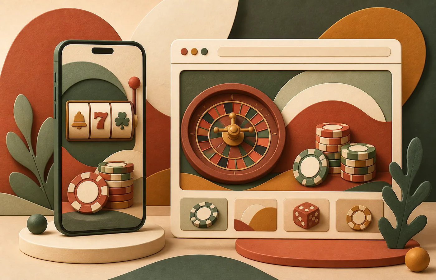 Comparação visual entre App, PWA e navegador para acesso a cassino
